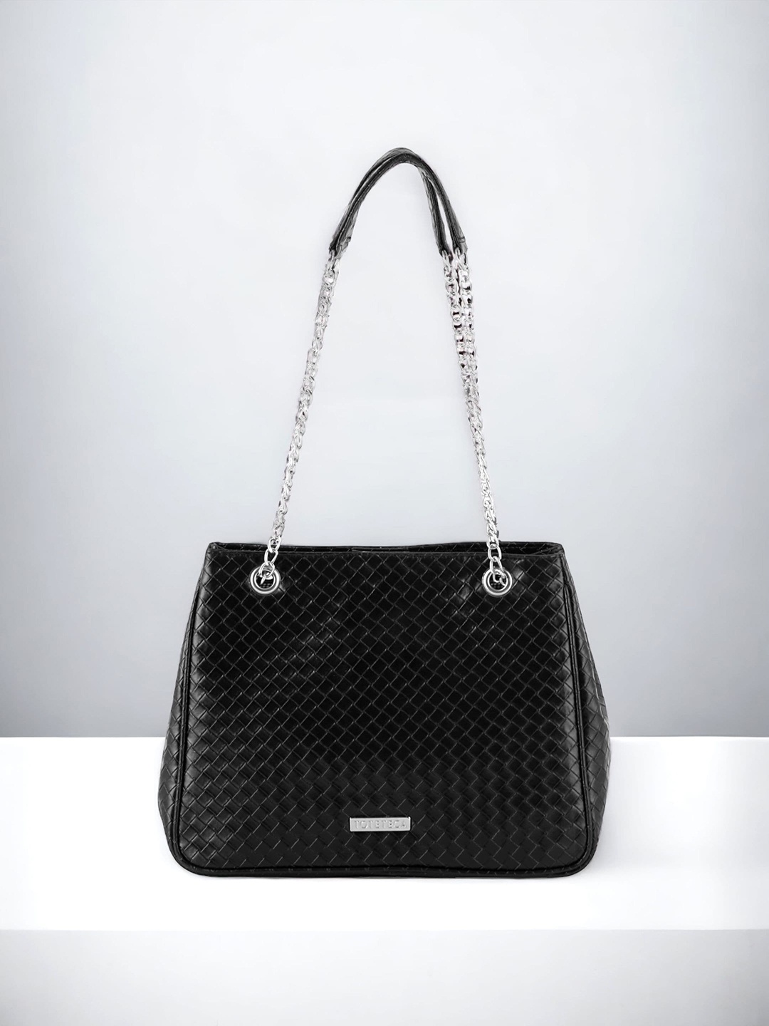 Toteteca Textured Oversized Structured Shoulder, Black