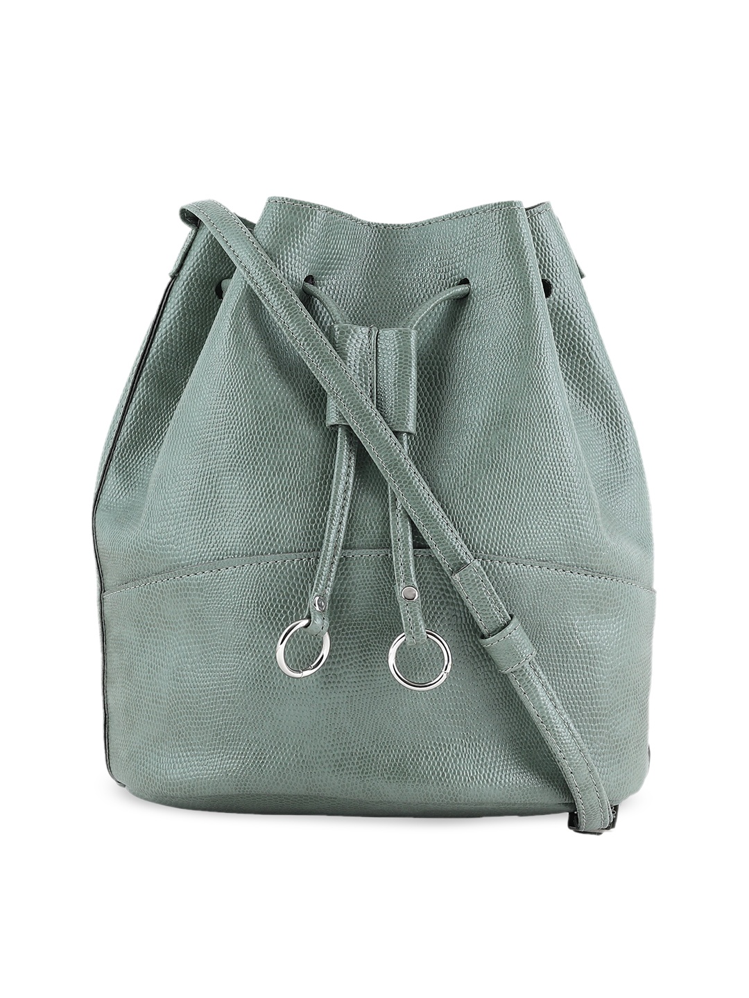

Toteteca PU Bucket Sling Bag with Tasselled, Green