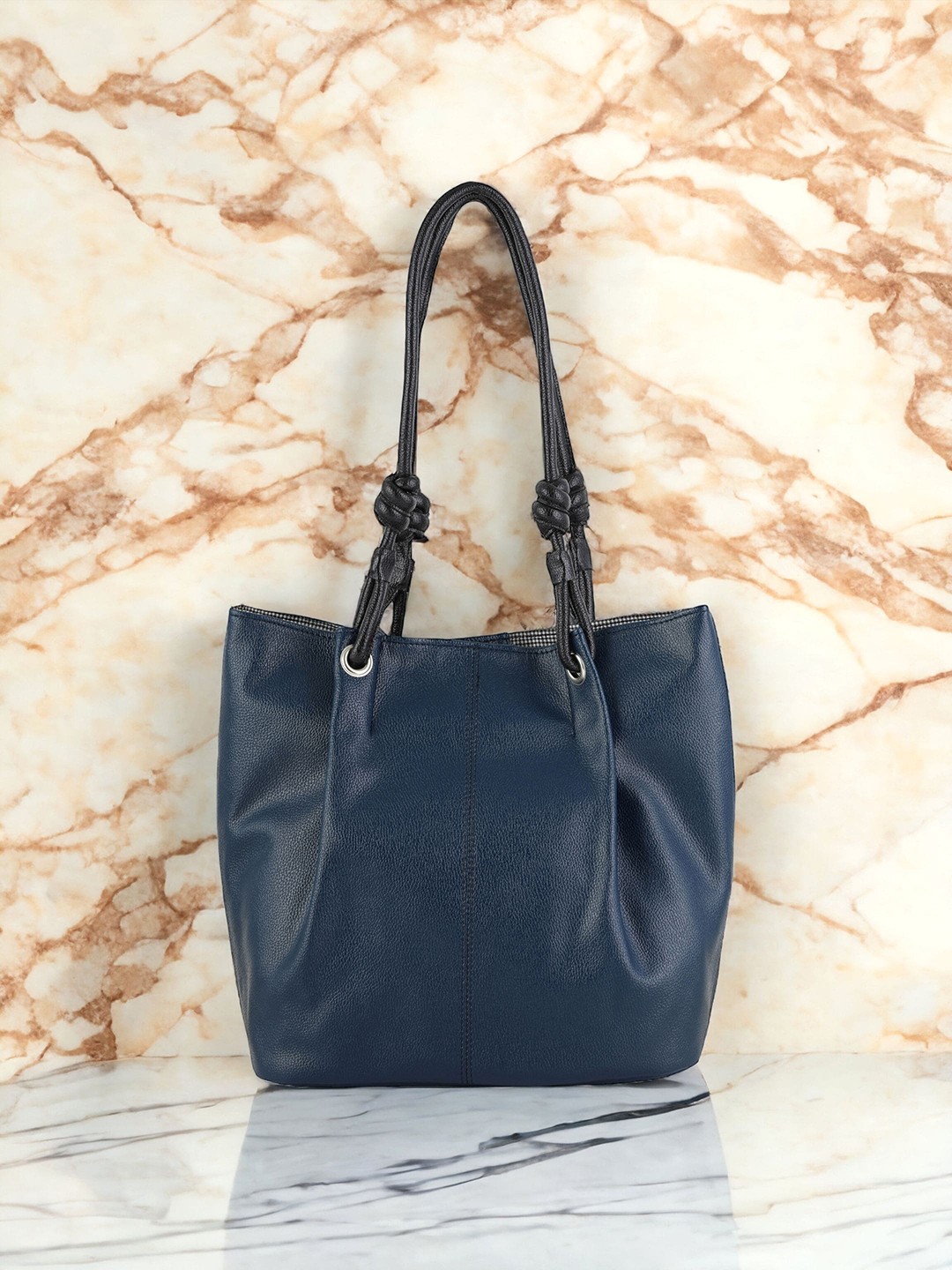 

Toteteca PU Oversized Structured Shoulder Bag, Blue