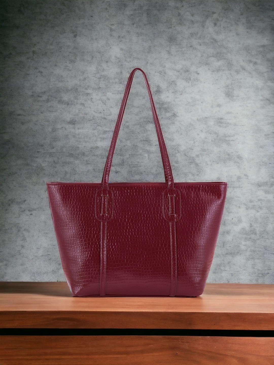 

Toteteca PU Oversized Shopper Tote Bag, Red