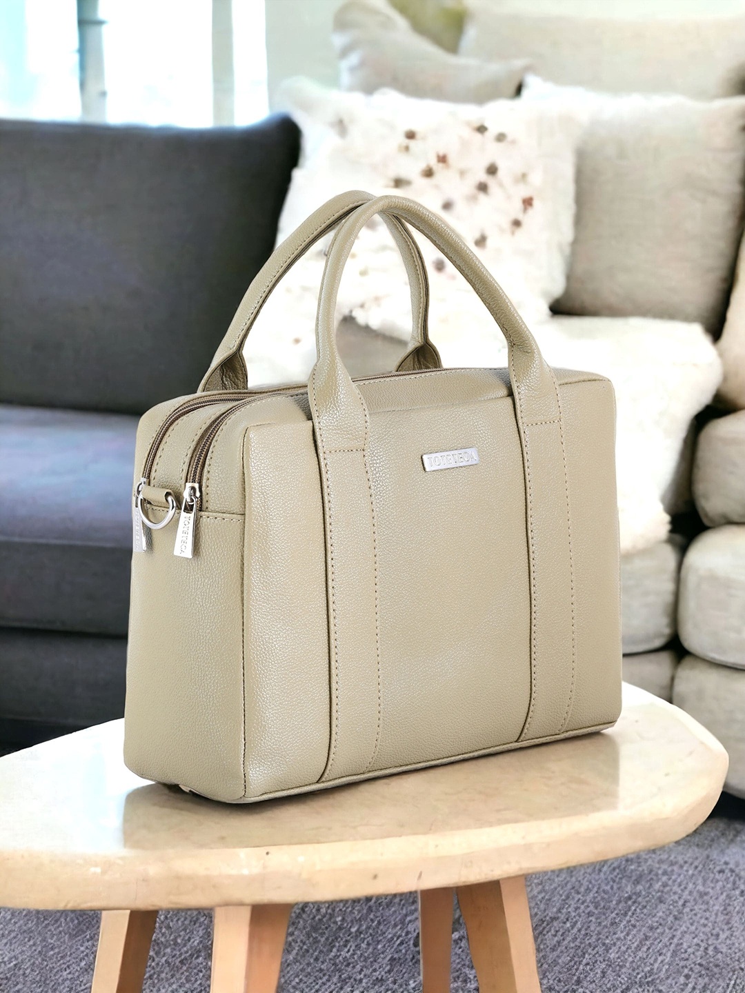 Toteteca Oversized Bowling Handheld Bag, Tan