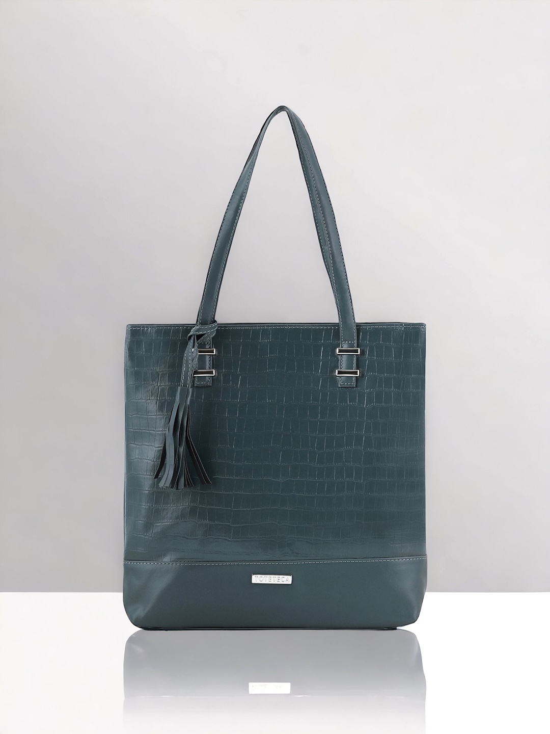 

Toteteca Textured PU Shopper Handheld Bag, Green