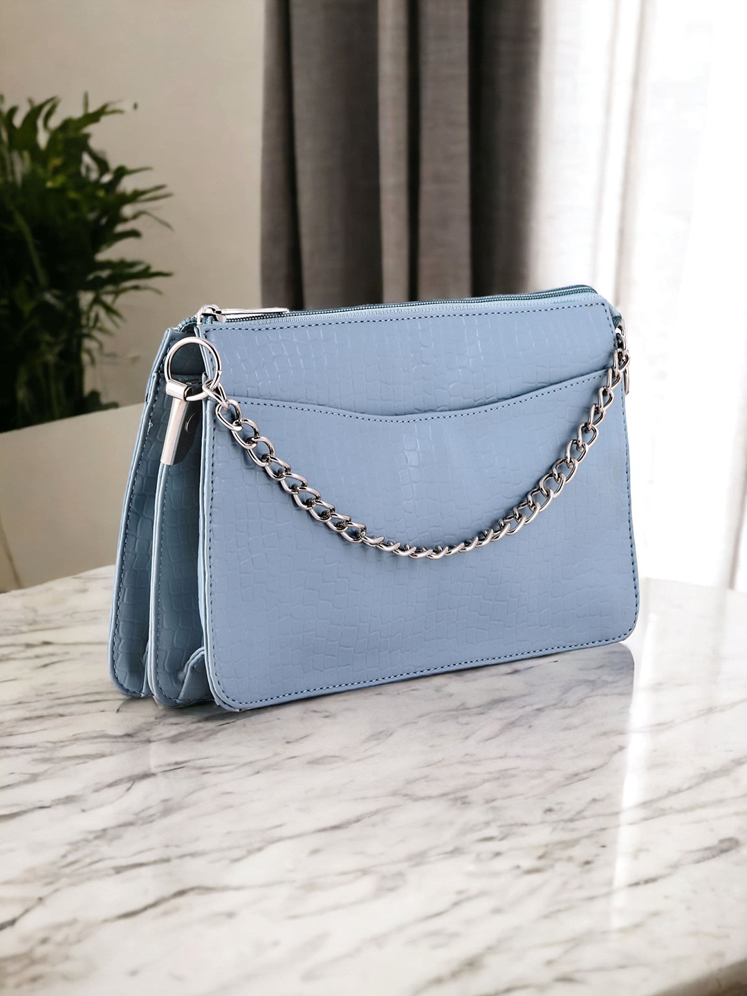 

Toteteca PU Structured Sling Bag, Blue