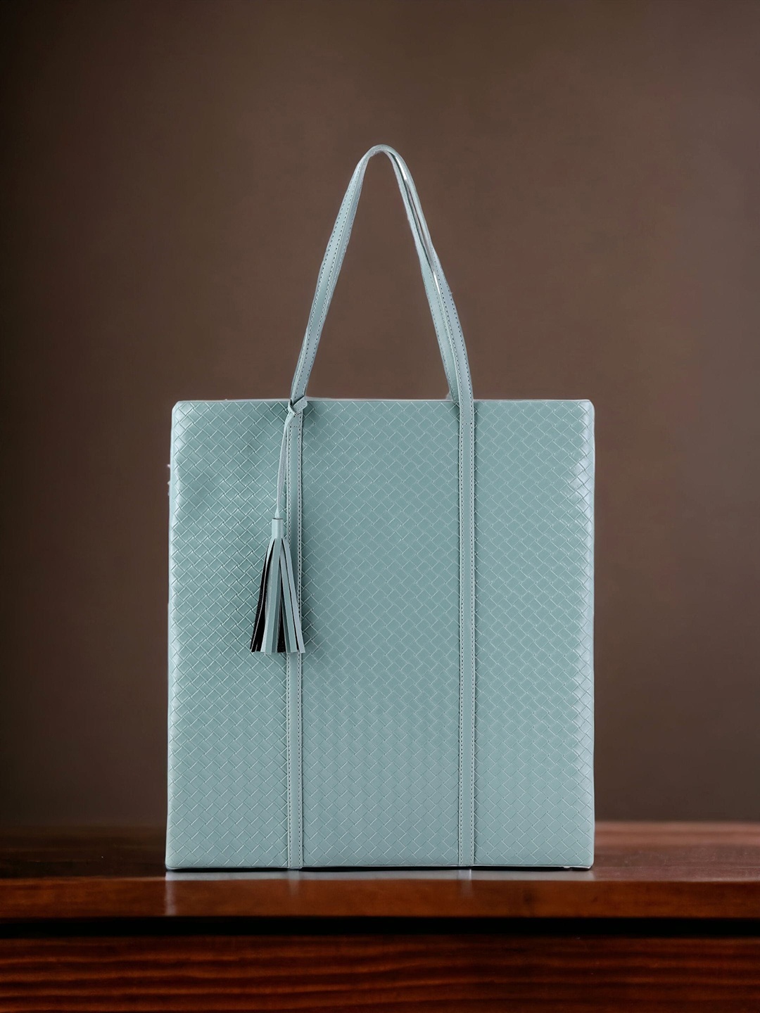 

Toteteca Oversized Shopper Tote Bag with Tasselled, Blue