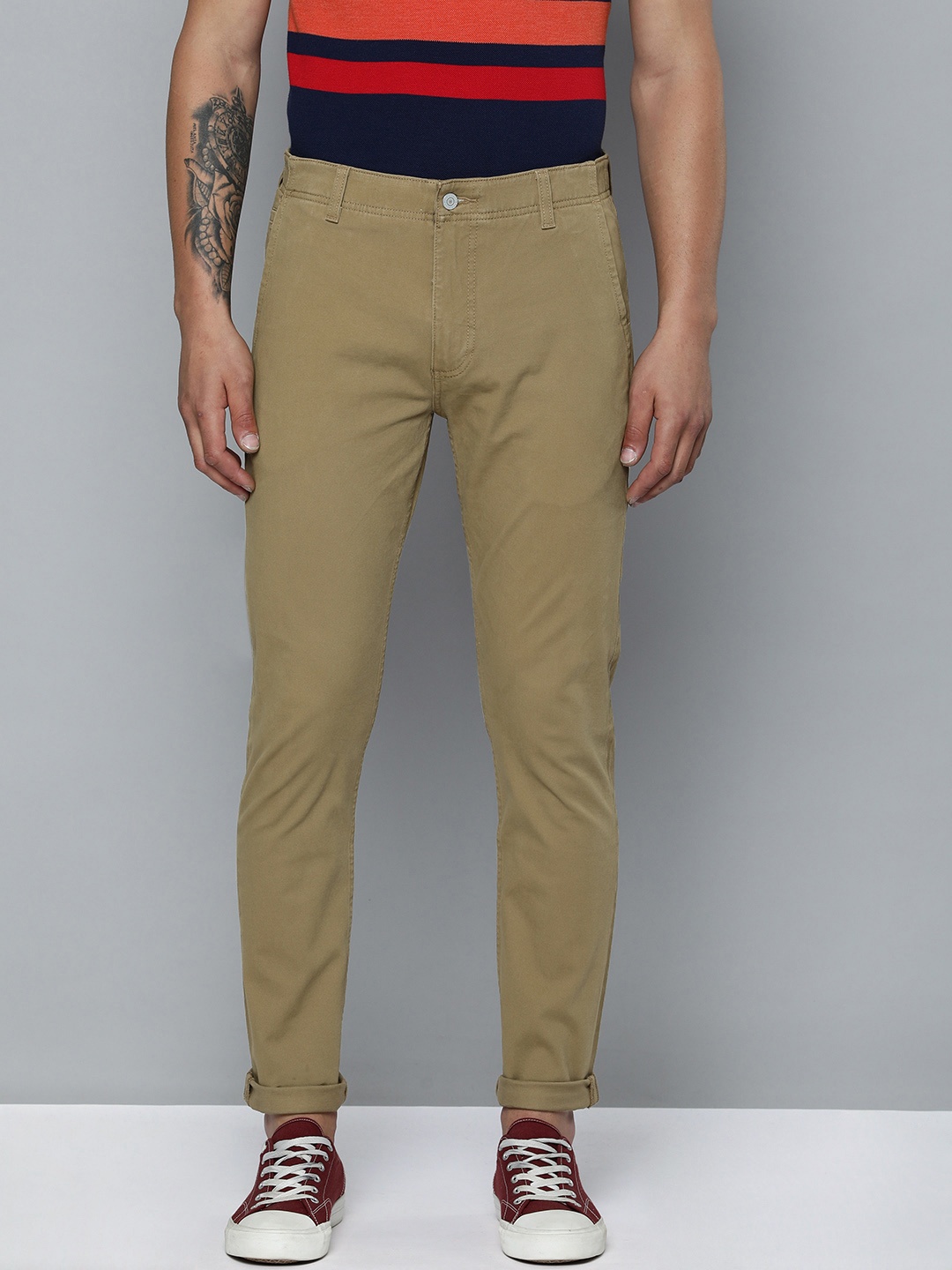 

Levis Men Mid-Rise Slim Fit Chinos, Khaki