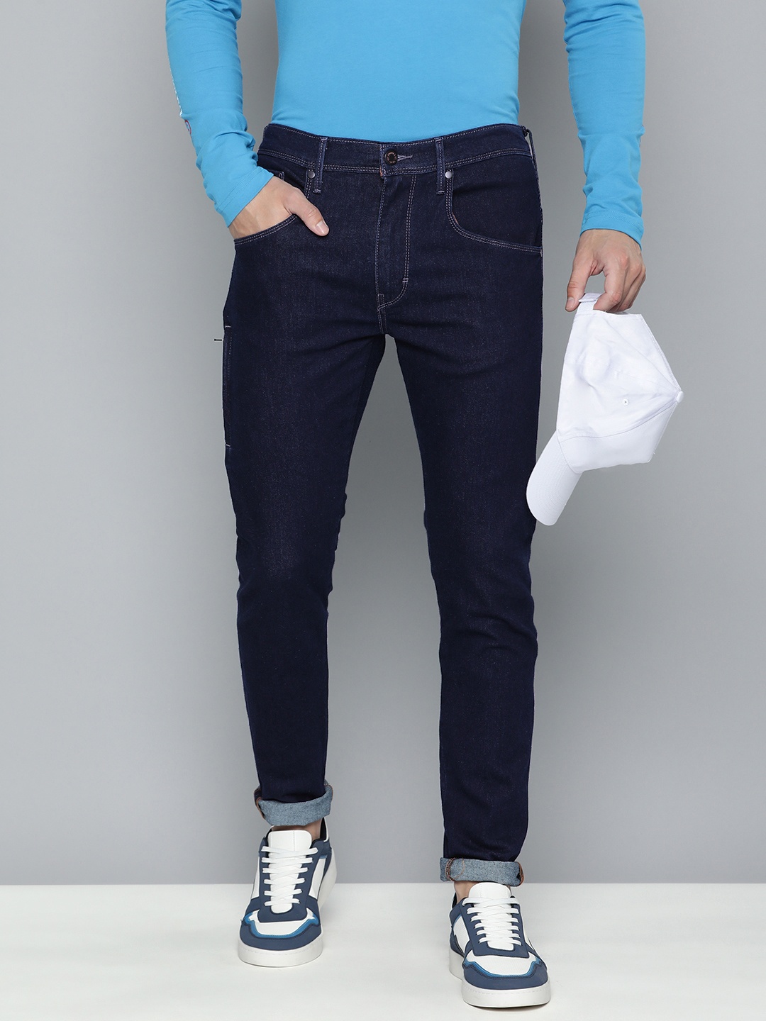 

Levis Men Stretchable Slim Tapered Fit Jeans, Navy blue