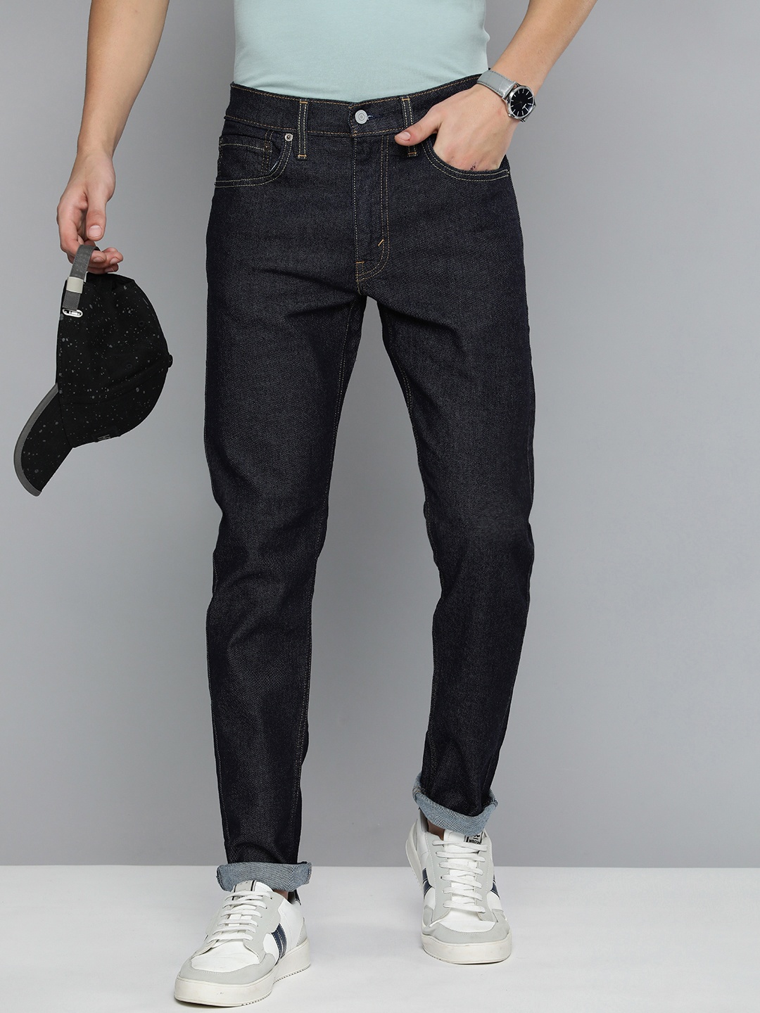 

Levis Men Tapered Fit Light Fade Stretchable Jeans, Navy blue