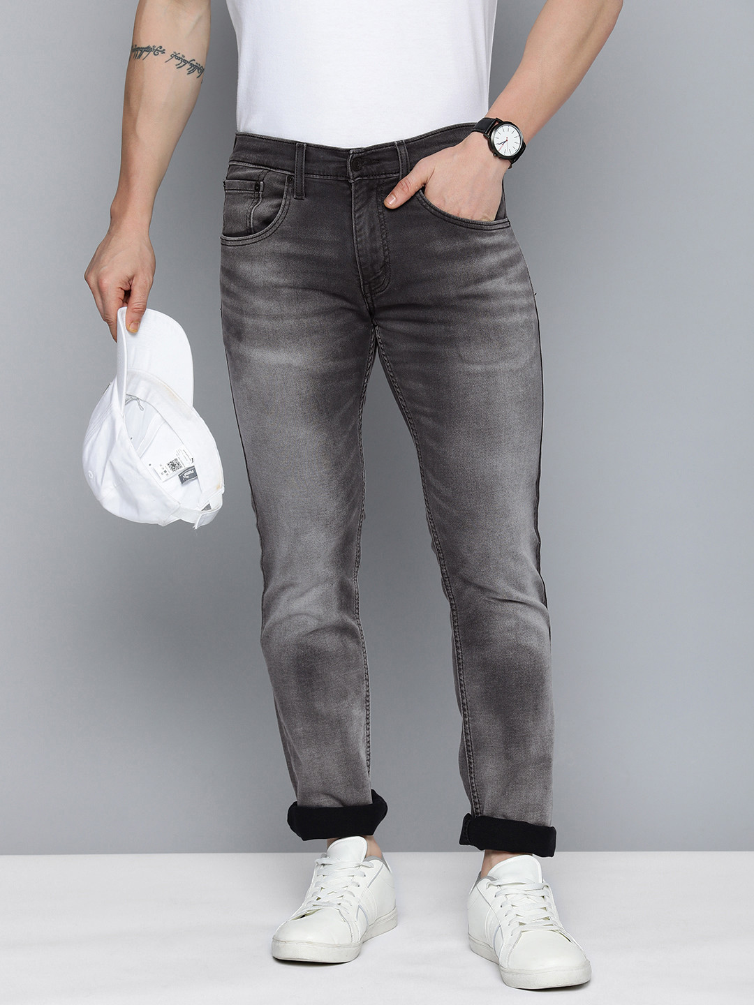 

Levis Men 65504 Skinny Fit Heavy Fade Stretchable Jeans, Grey