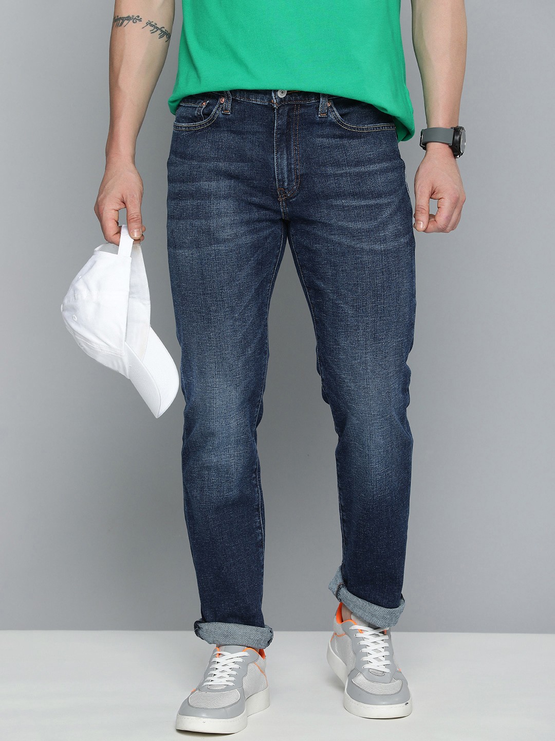

Levis Men Slim Fit Light Fade Stretchable Jeans, Navy blue