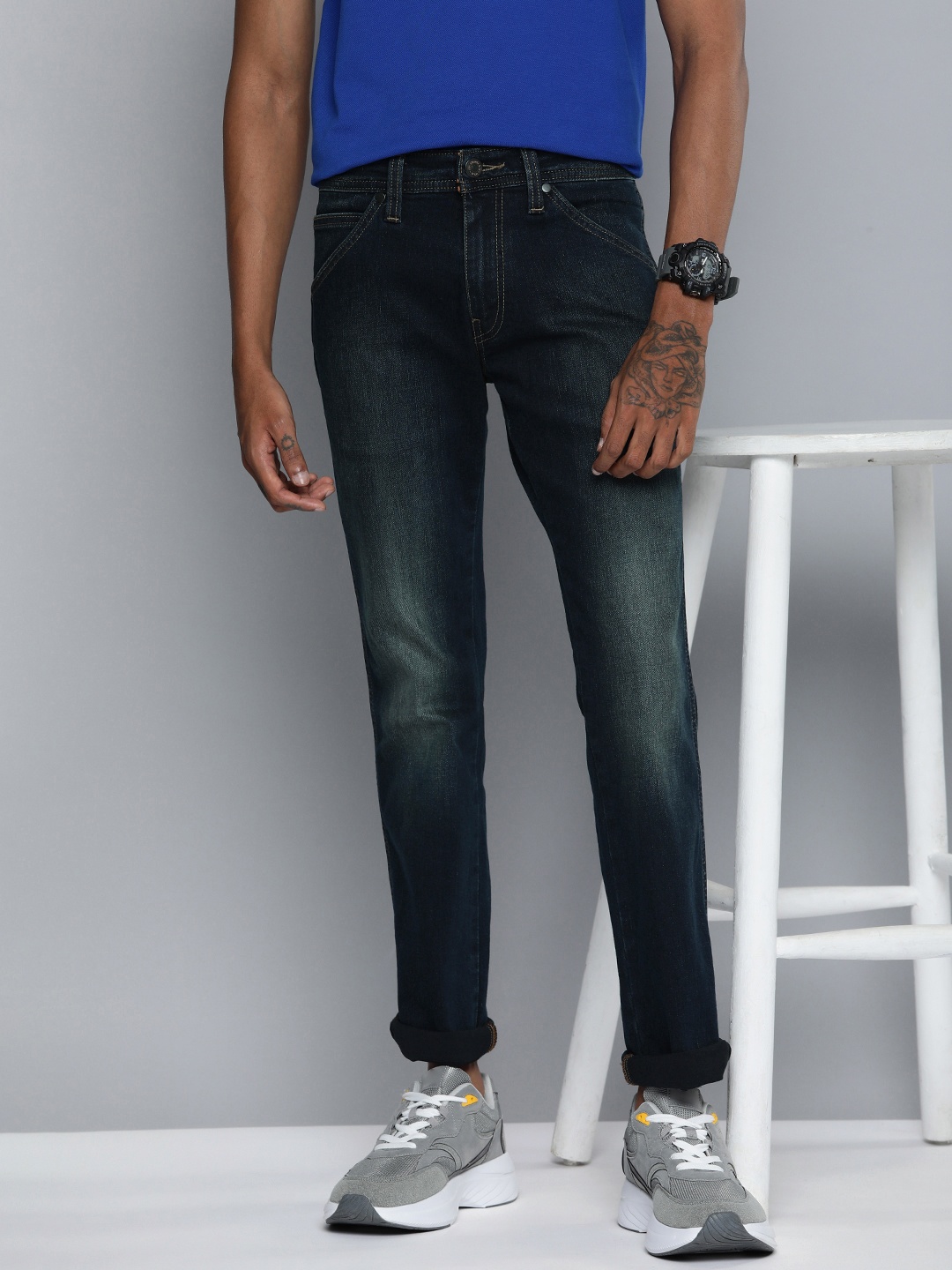 

Levis Men Skinny Fit Heavy Fade Stretchable Jeans, Blue