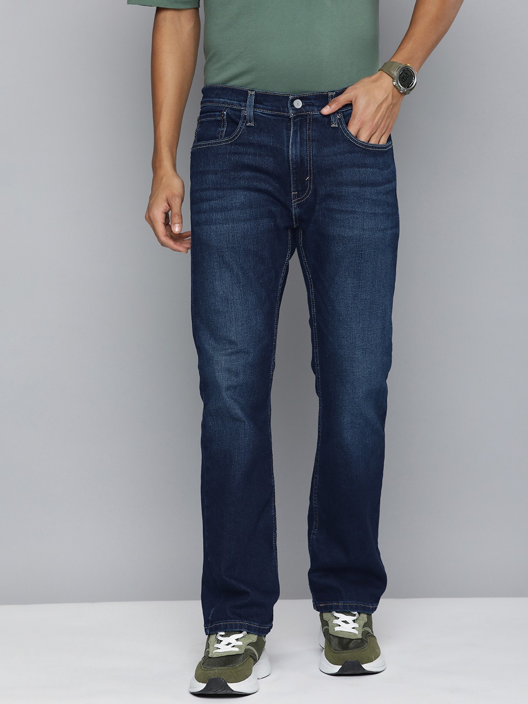 

Levis Men Light Fade Stretchable Slim Bootcut Fit Casual Jeans, Blue