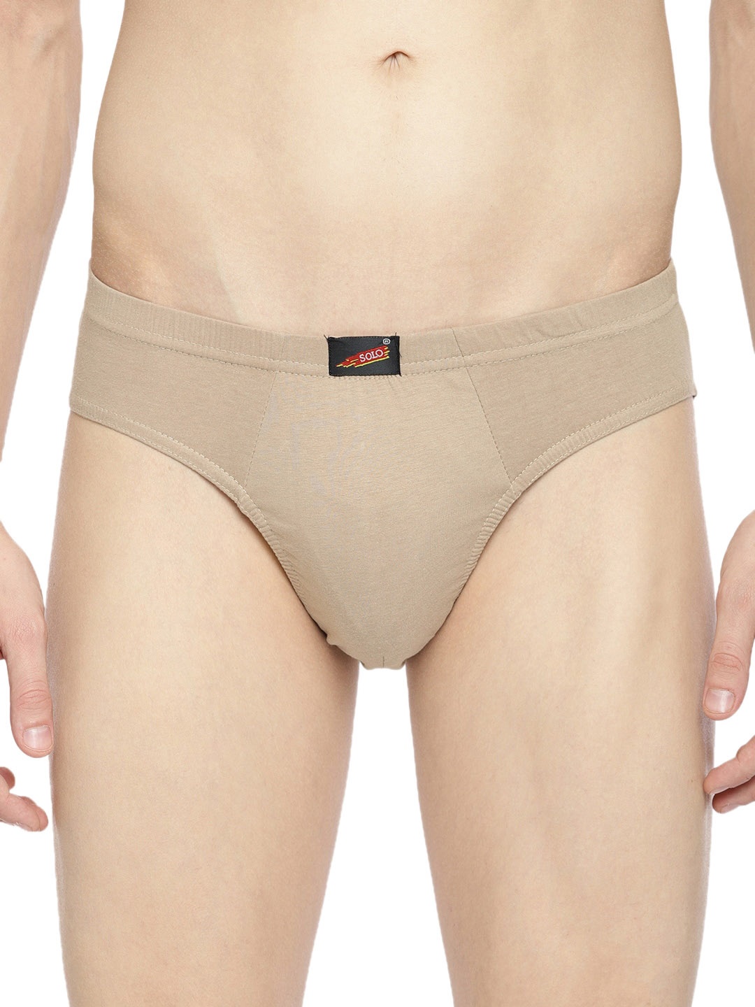 

SOLO Men Anti Bacterial Mid-Rise Cotton Brief Virgin-Camel-75, Beige