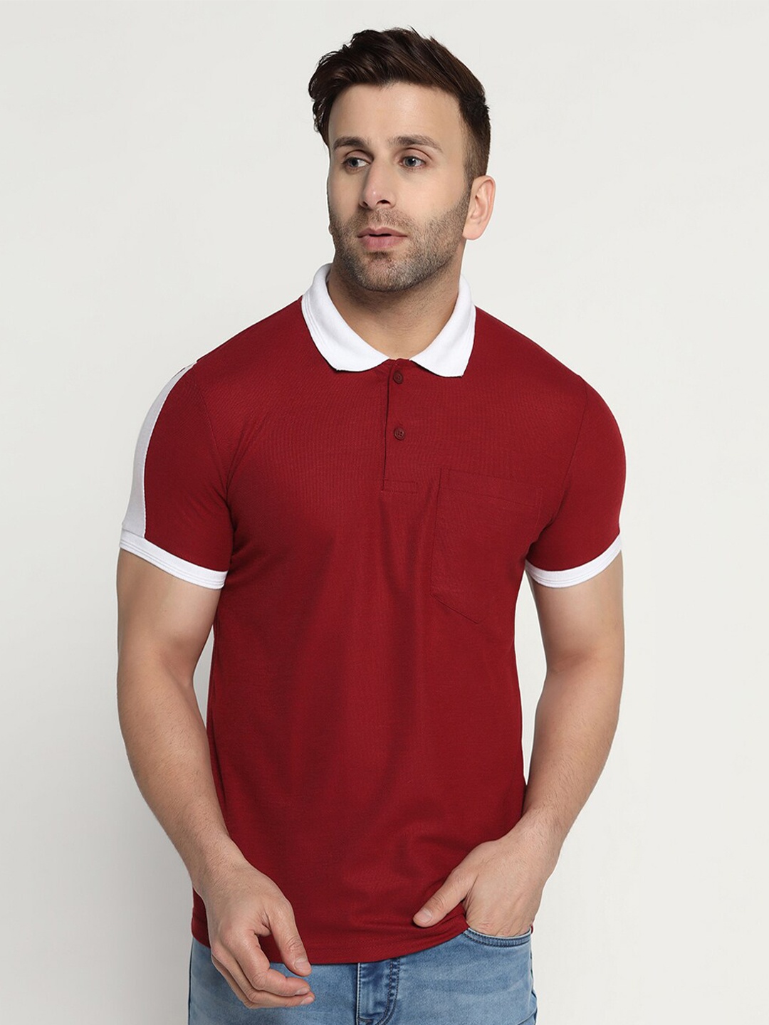 

INKKR Polo Collar T-shirt, Maroon