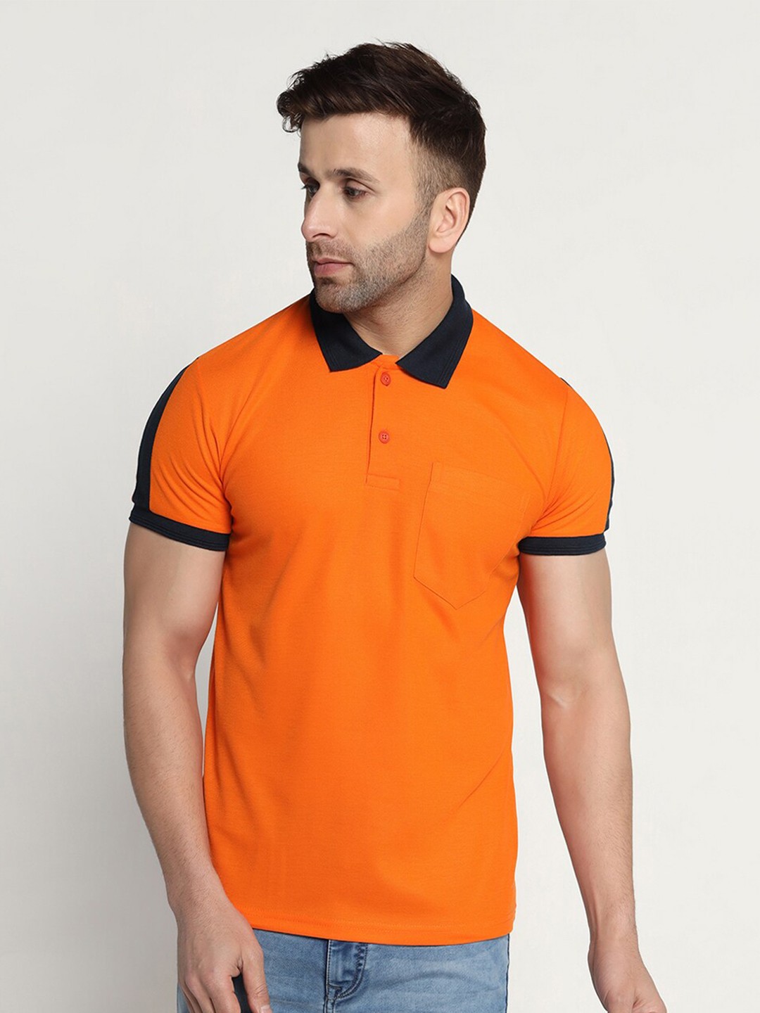 

INKKR Polo Collar T-shirt, Orange