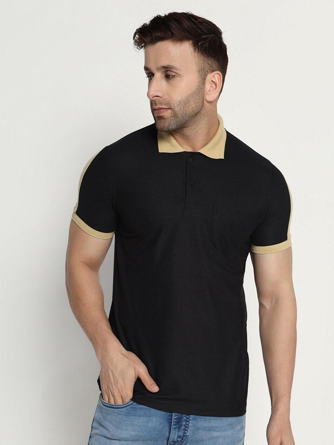

INKKR Polo Collar T-shirt, Black