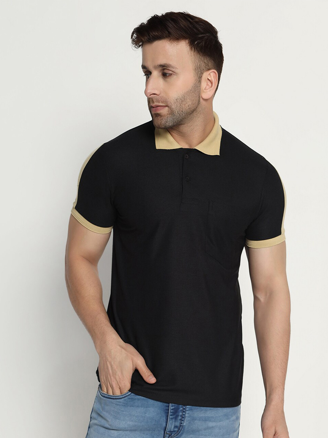 

INKKR Polo Collar T-shirt, Navy blue