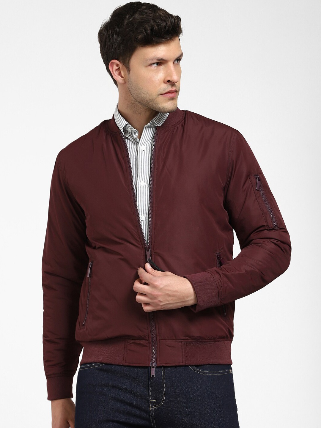 

SELECTED Men Bomber Jacket, Maroon