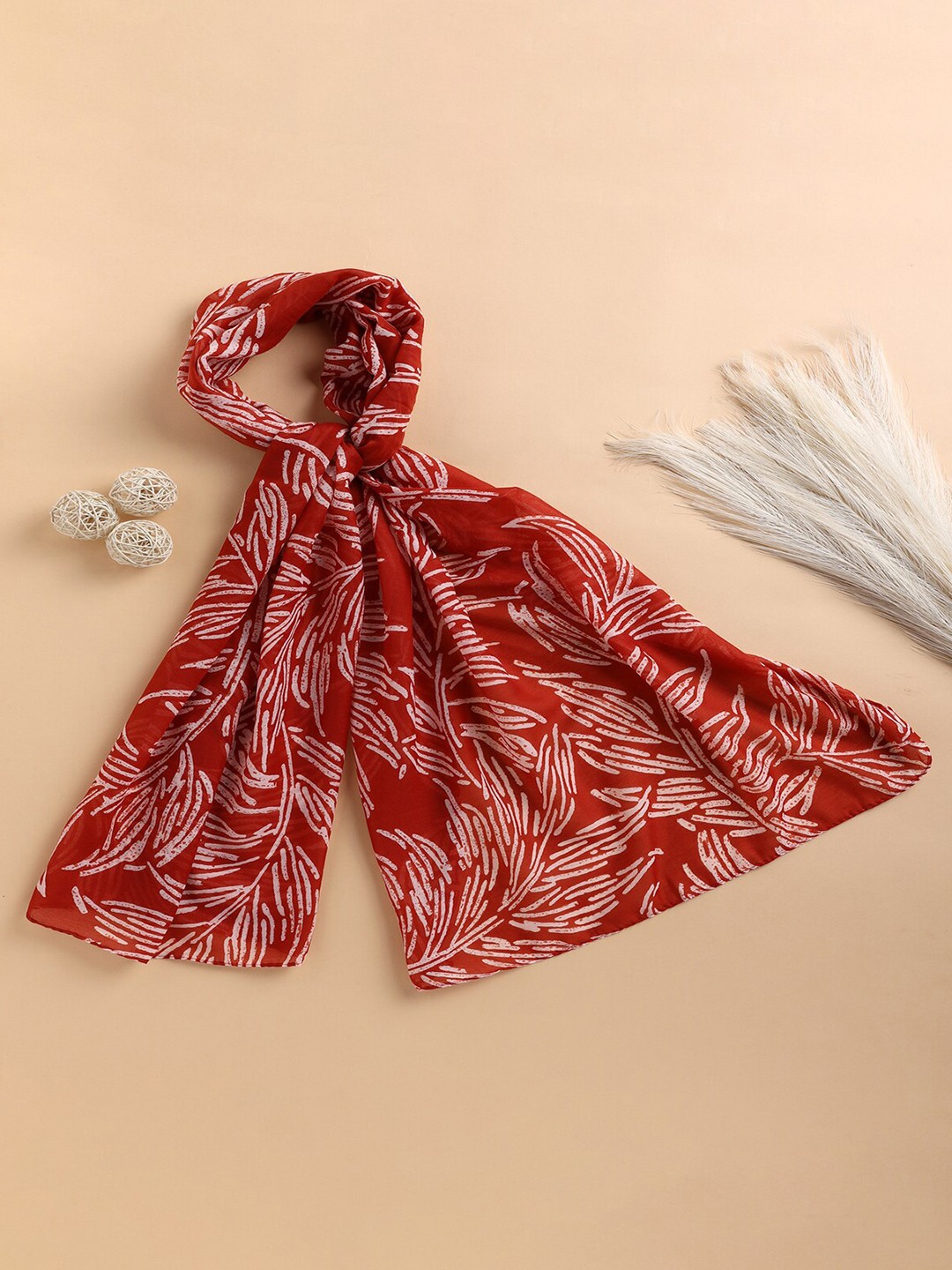 

Jewelz Women Printed Stole, Red