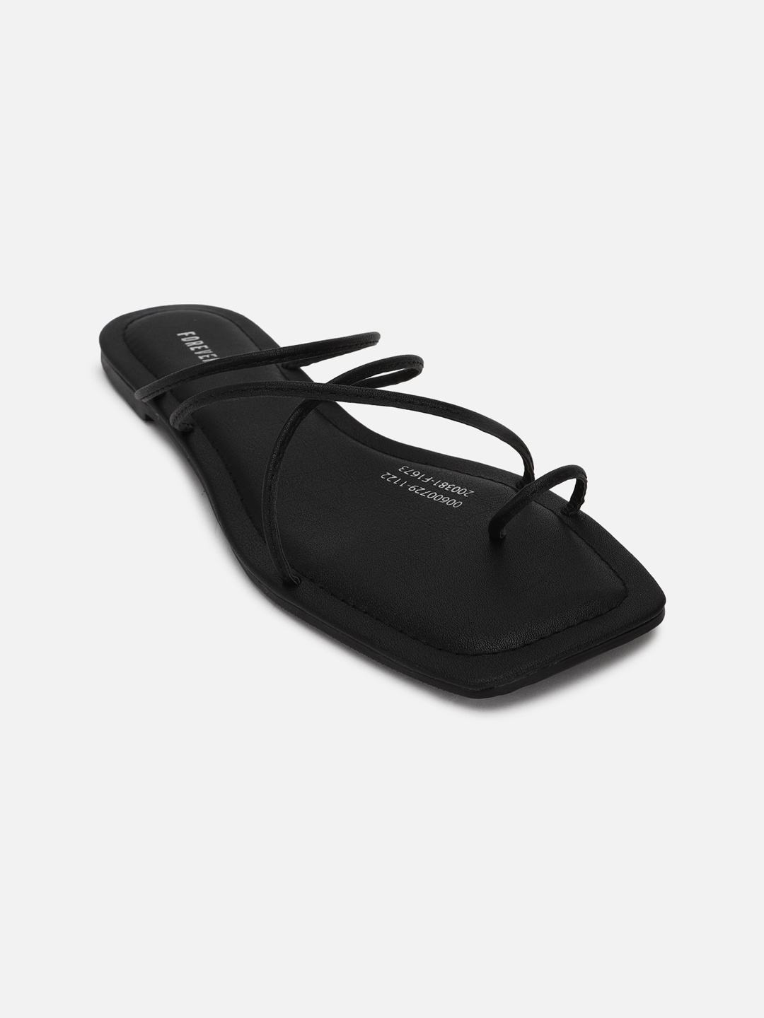 

FOREVER 21 Women Black Strappy One Toe Flats