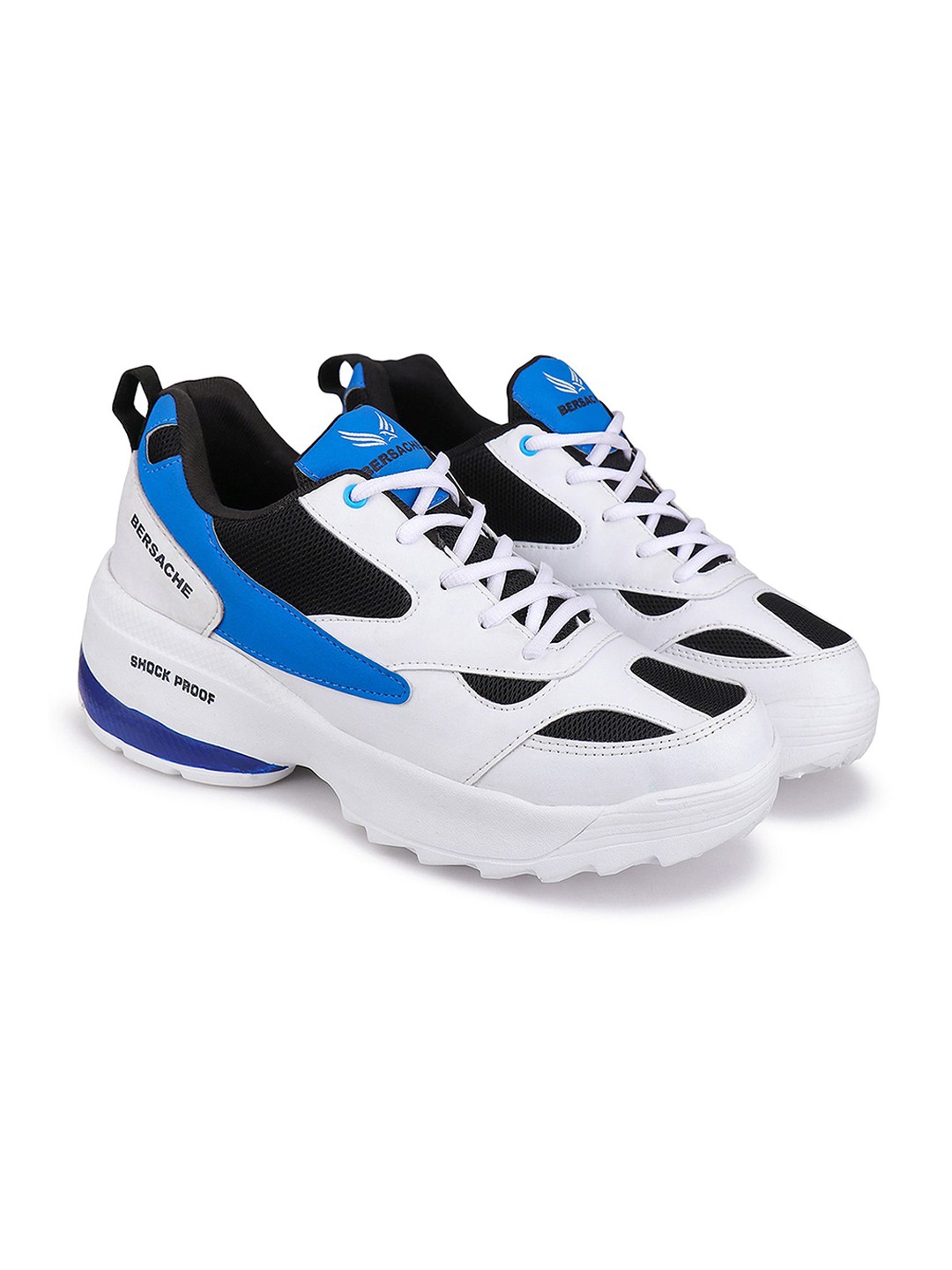 

BERSACHE Men Colourblocked Lightweight Sneakers, White