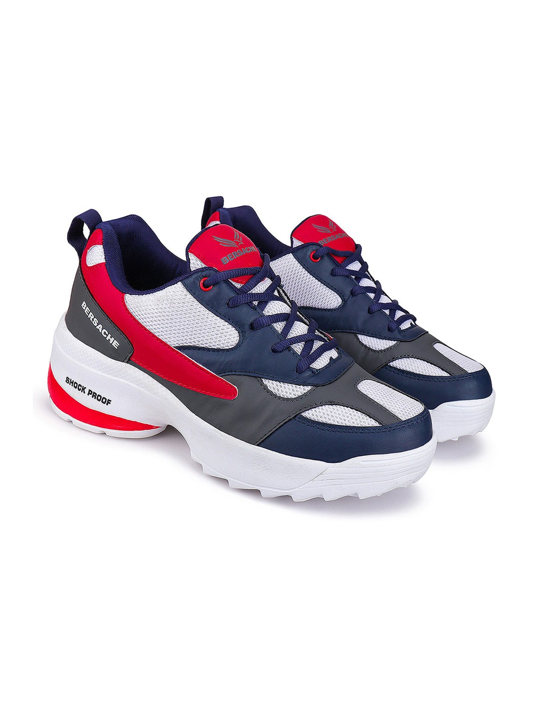 

BERSACHE Men Colourblocked Sneakers, Navy blue