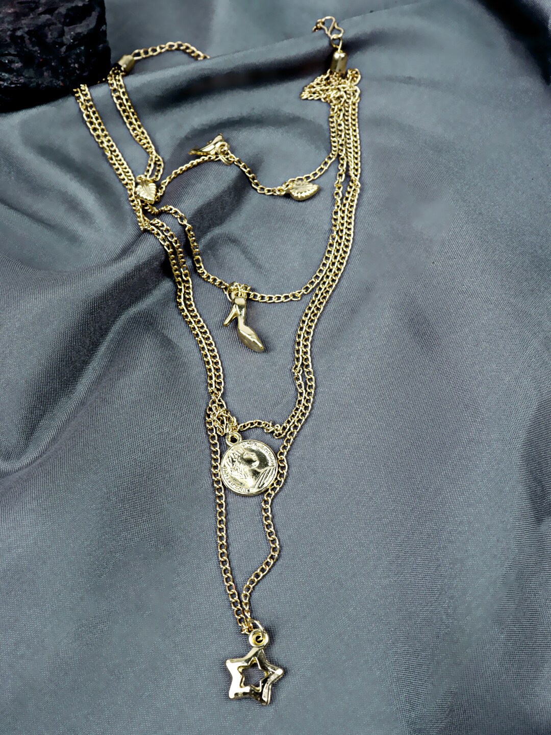

VAGHBHATT Gold-Plated Alloy Statement Layered Chain