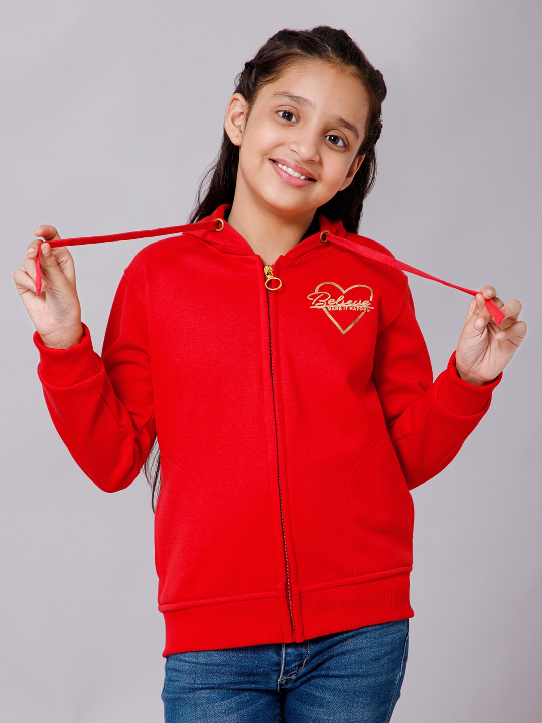 

Alan Jones Girls Hooded Front Open Sweatshirt, Pink