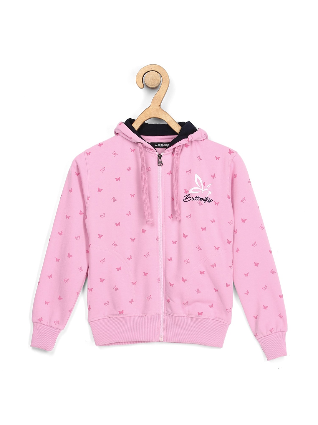 

Alan Jones Girls Printed Hooded Sweatshirt, Pink