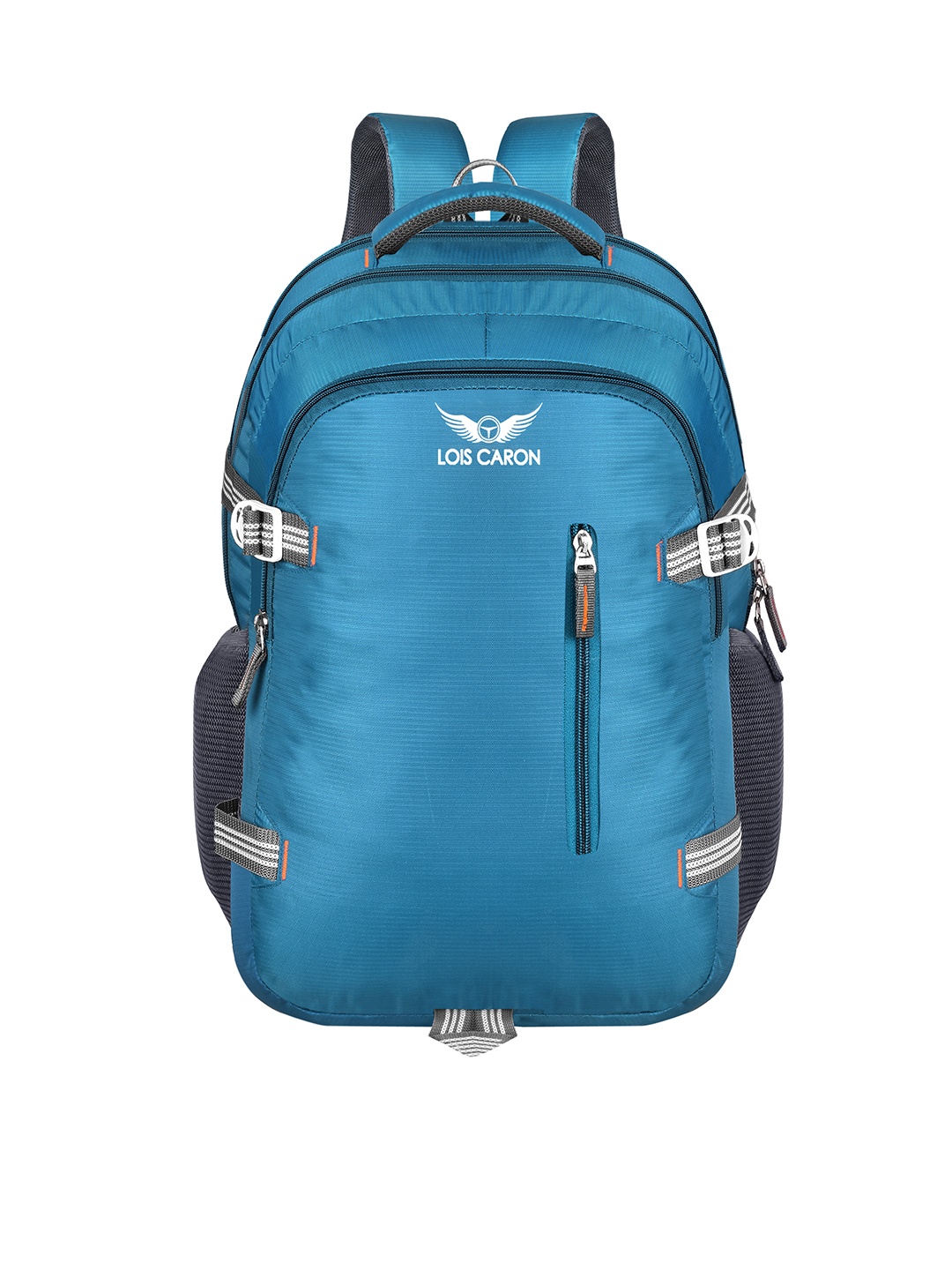 

LOIS CARON Unisex Ergonomic Straps Backpack With Raincover & Laptop Sleeve, Turquoise blue