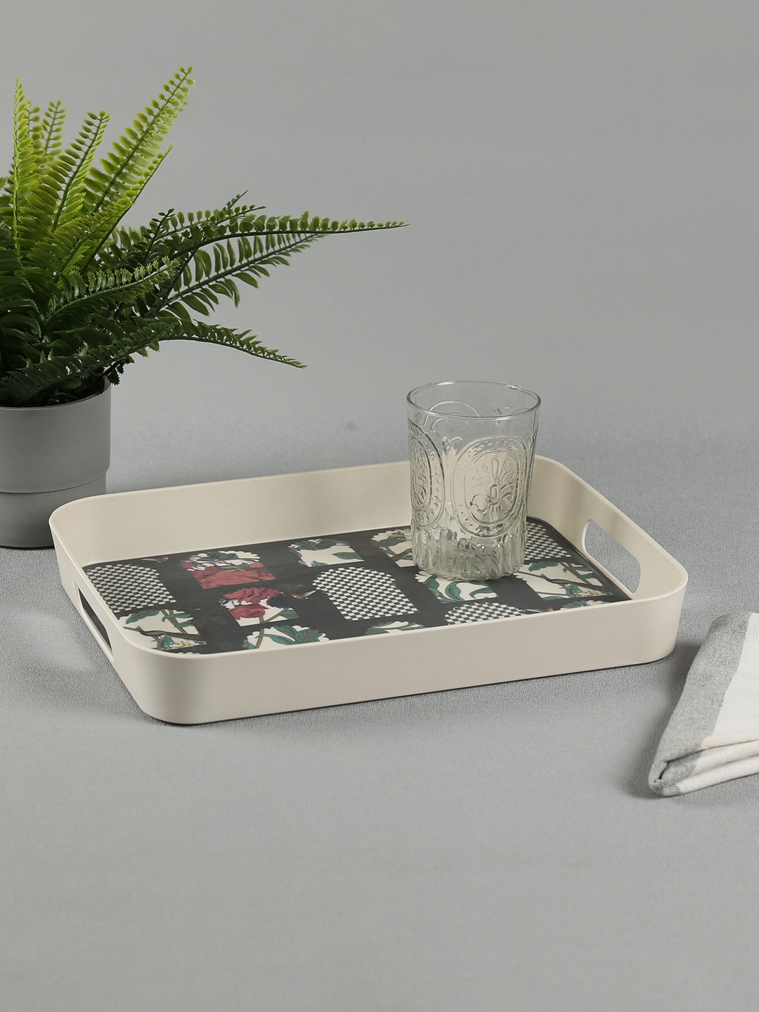 

India Circus by Krsnaa Mehta Cream-Coloured Printed Serving Tray
