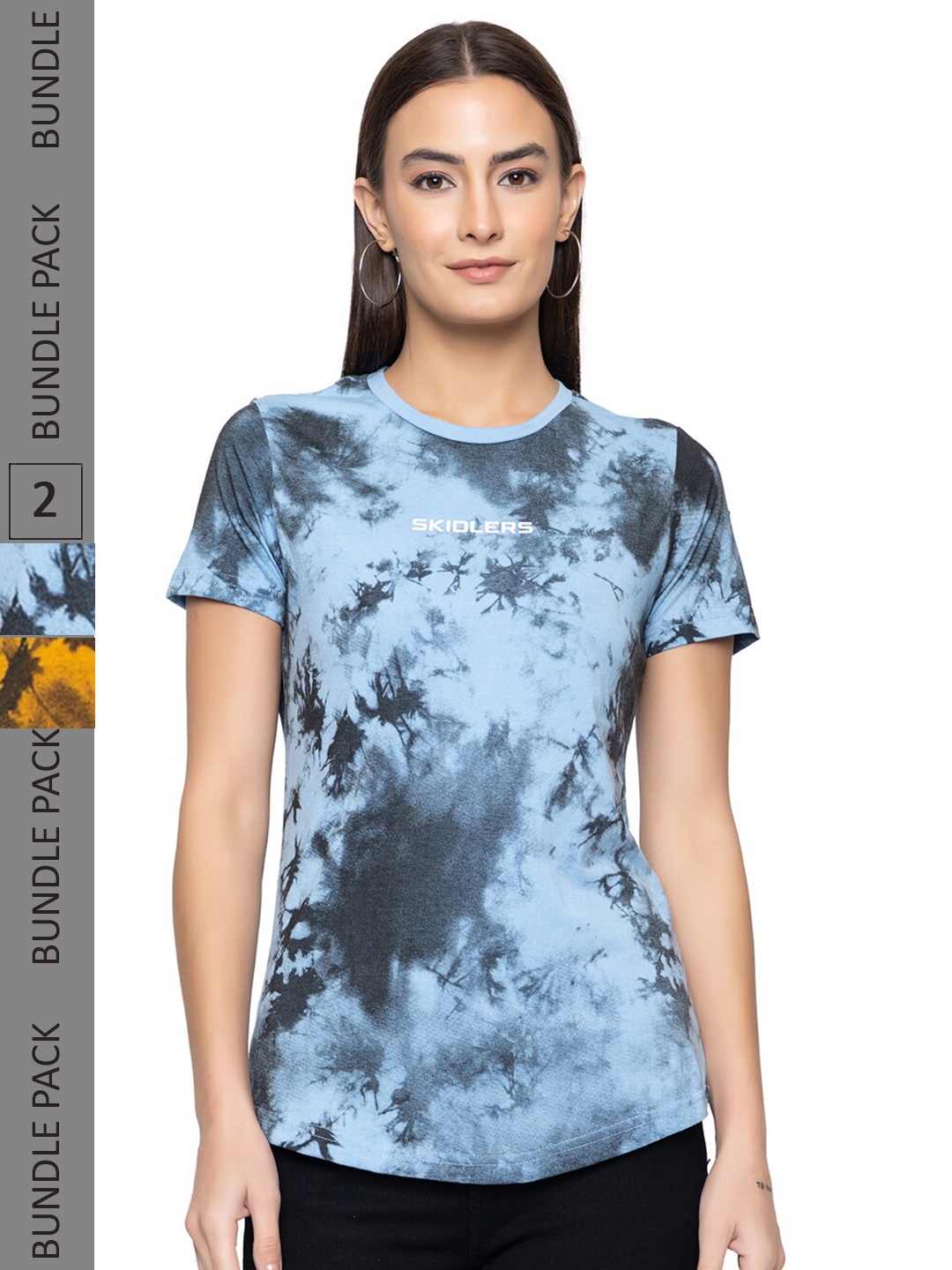 

Skidlers Pack of 2 Tie and Dyed Cotton T-shirt, Blue