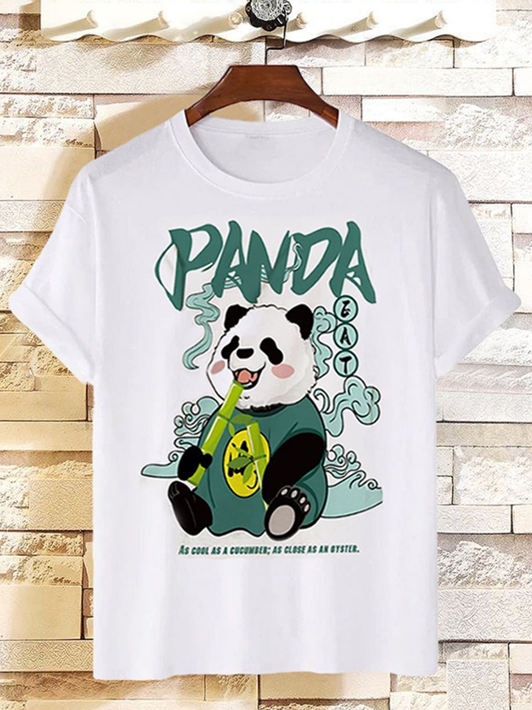 

Try This Panda Printed Round Neck Cotton T-shirt, White