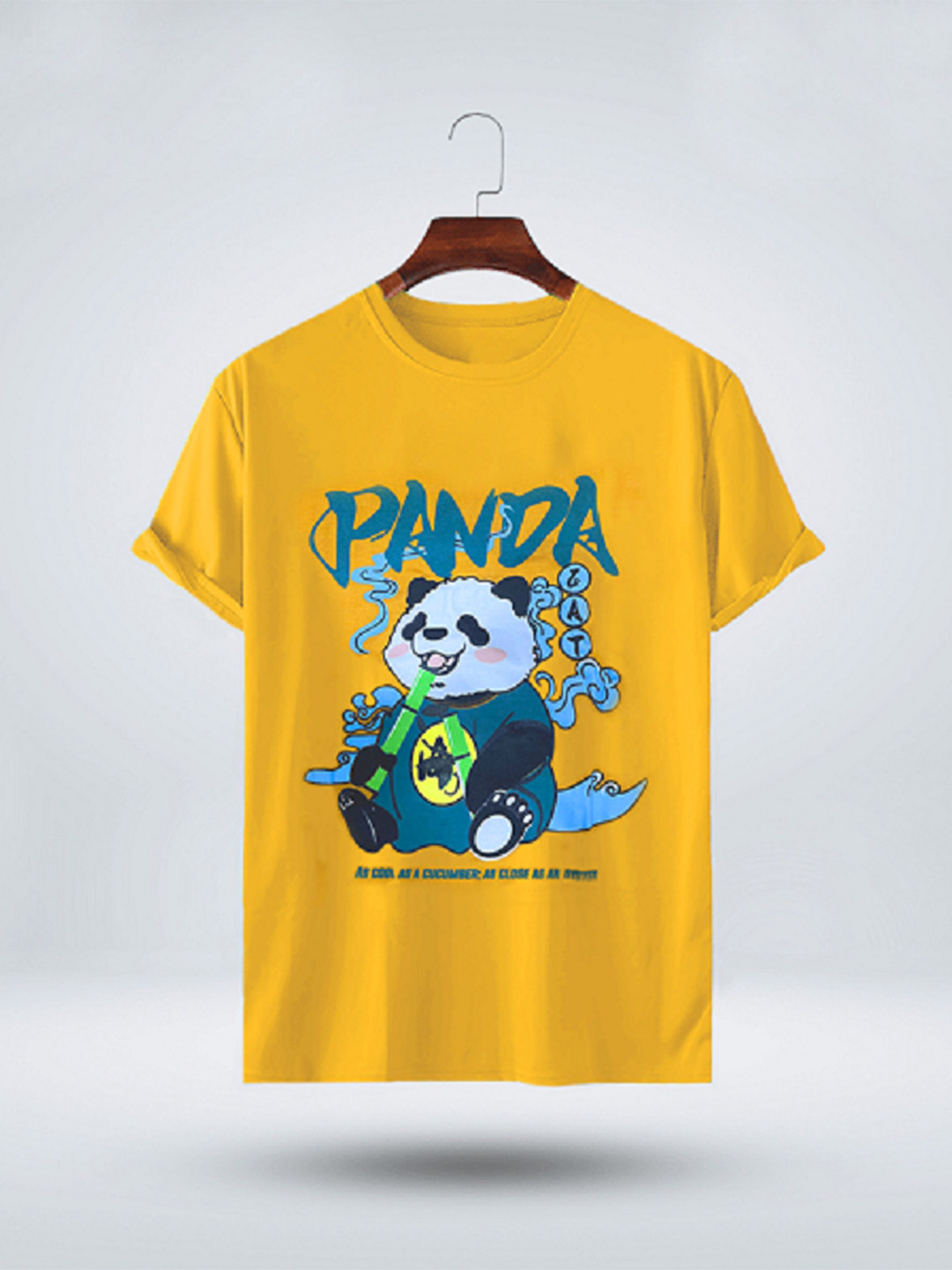 

Try This Panda Printed Round Neck Cotton T-shirt, Yellow