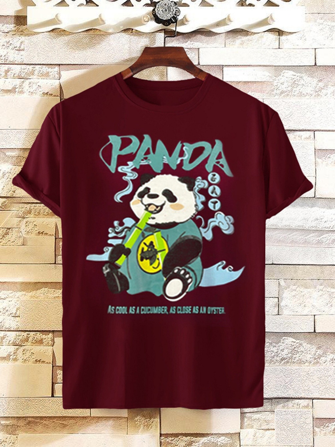 

Try This Panda Printed Cotton T-shirt, Maroon