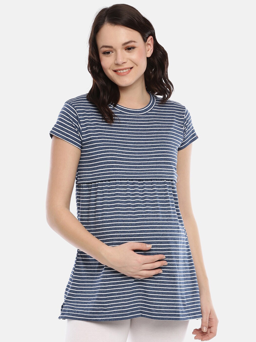 

GOLDSTROMS Maternity Striped Longline Top, Blue