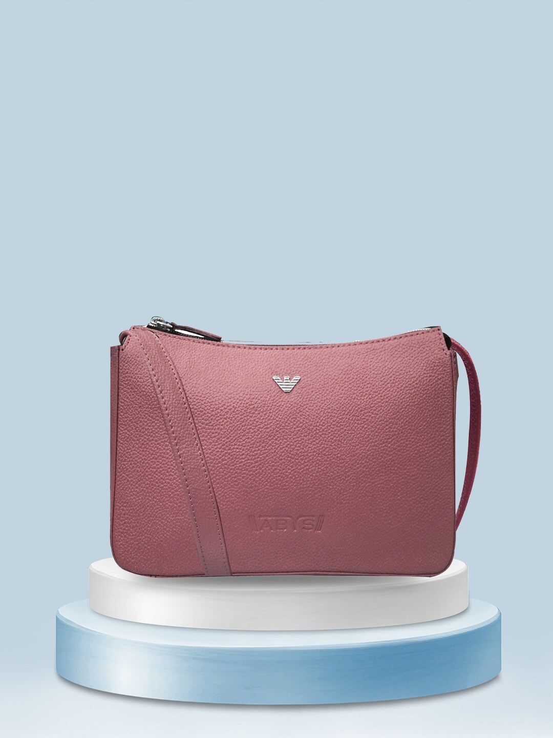 

ABYS Women Pink Leather Messenger Bag