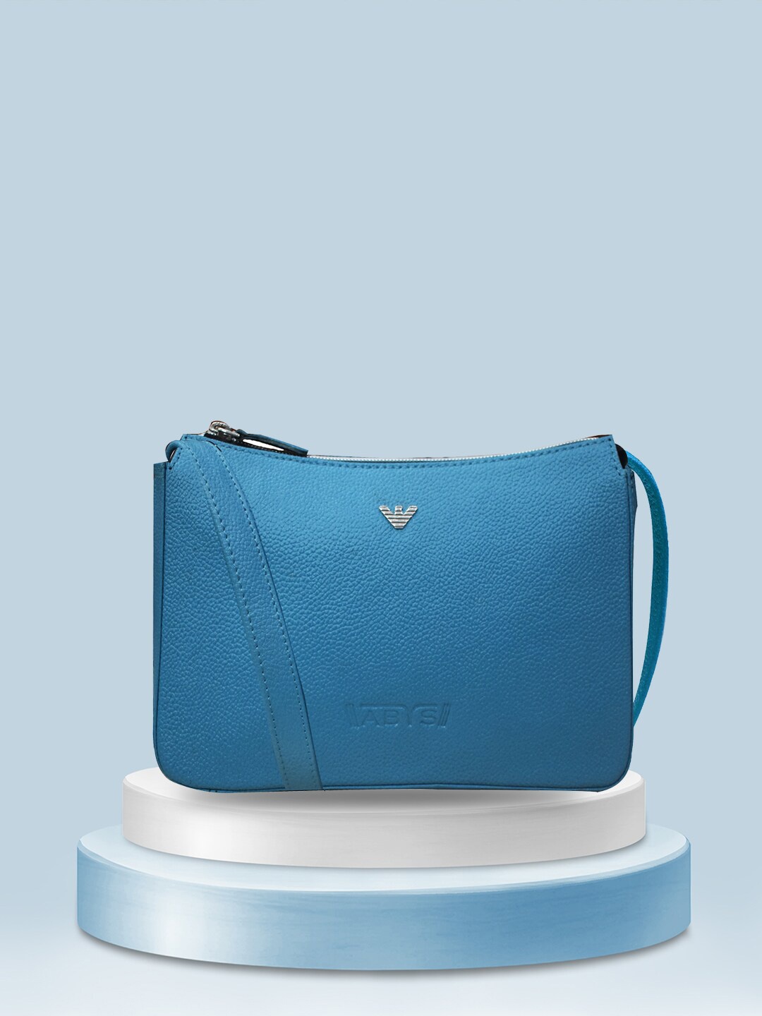 

ABYS Blue Textured Leather Sling Bag