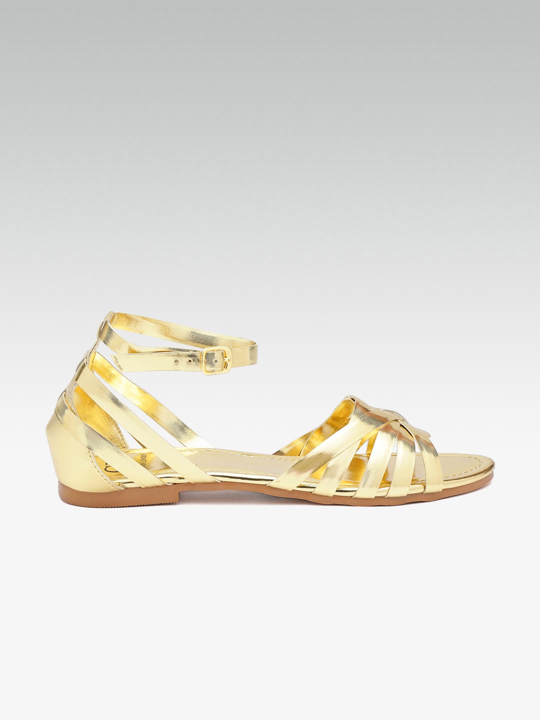 

Carlton London Women Gold-Toned Solid Open Toe Flats