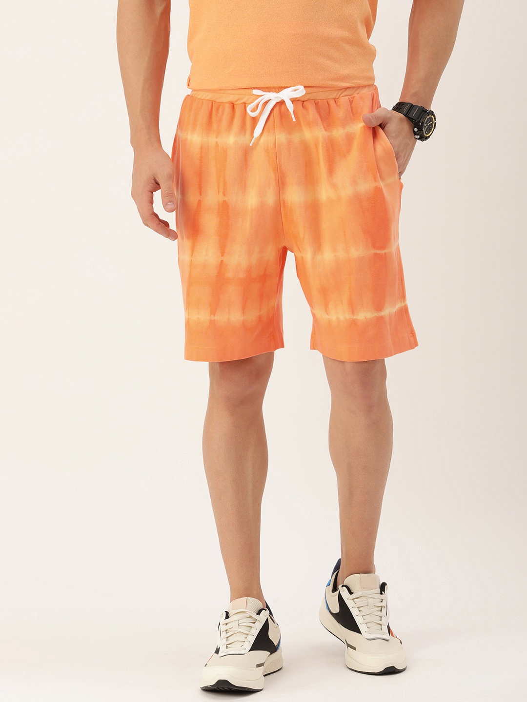 

Kook N Keech Men Tie & Dye Pure Cotton Shorts, Yellow
