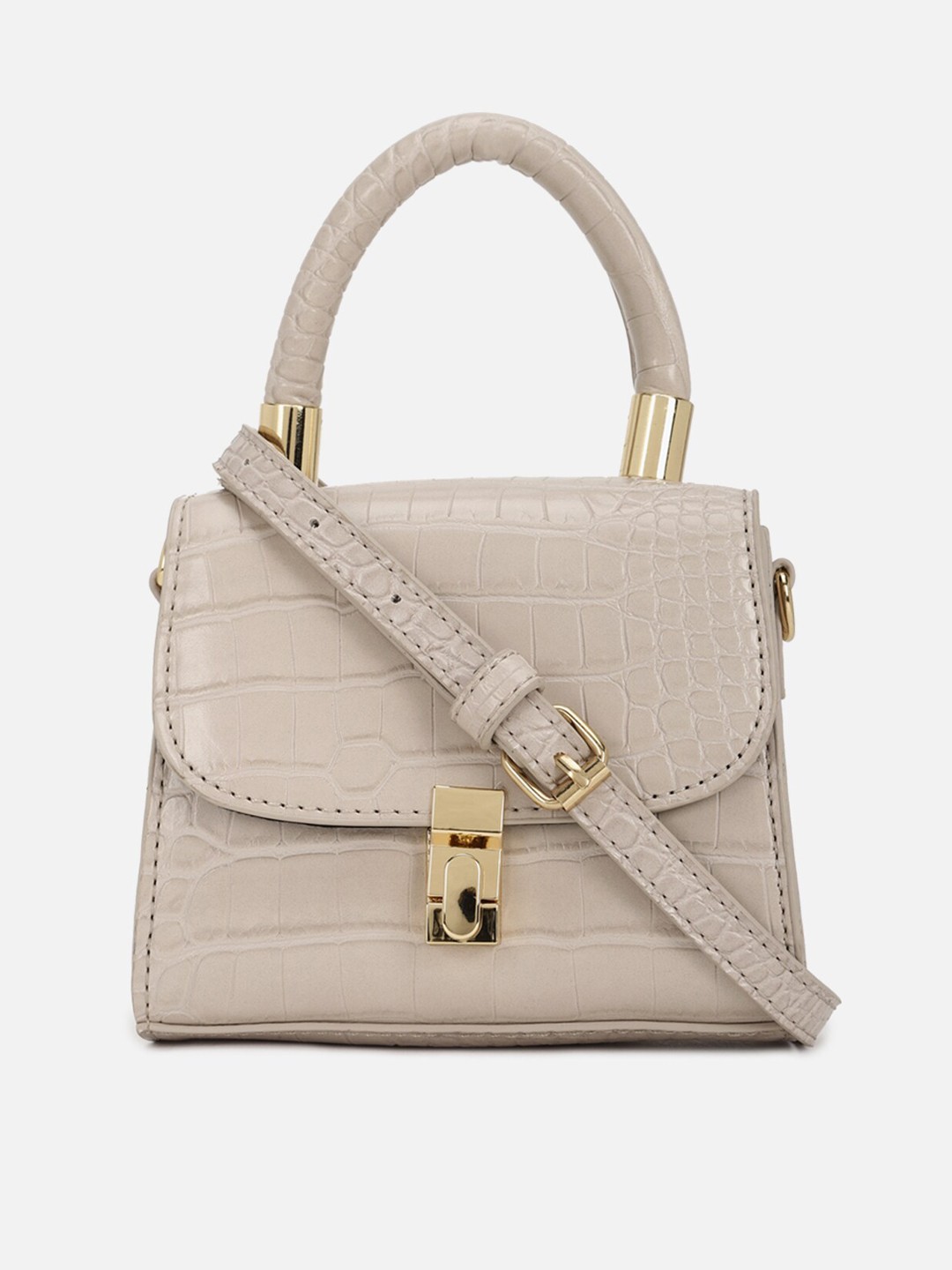 

FOREVER 21 PU Structured Satchel Bag, Beige