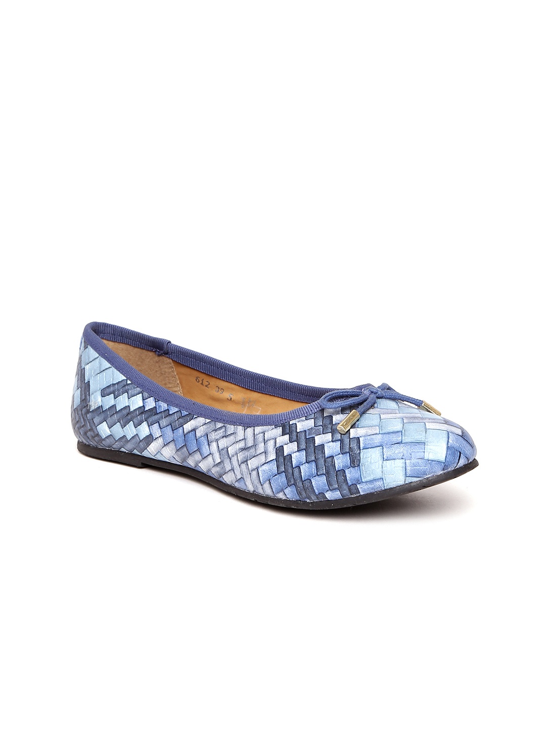 

Carlton London Women Blue Basketweave Ballerinas