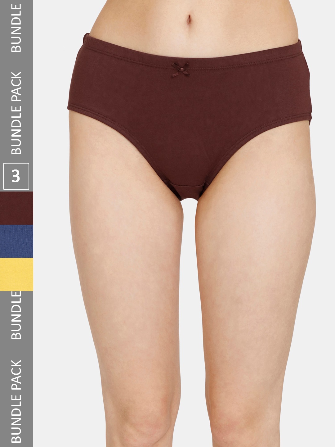 

Rosaline by Zivame Women Pack Of 3 Hipster Cotton Briefs RO2065FASHHBLUE, Maroon
