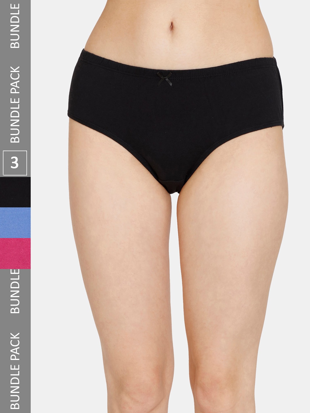 

Rosaline by Zivame Pack Of 3 Pure Cotton Hipster Briefs RO2065FASHABLUE, Pink