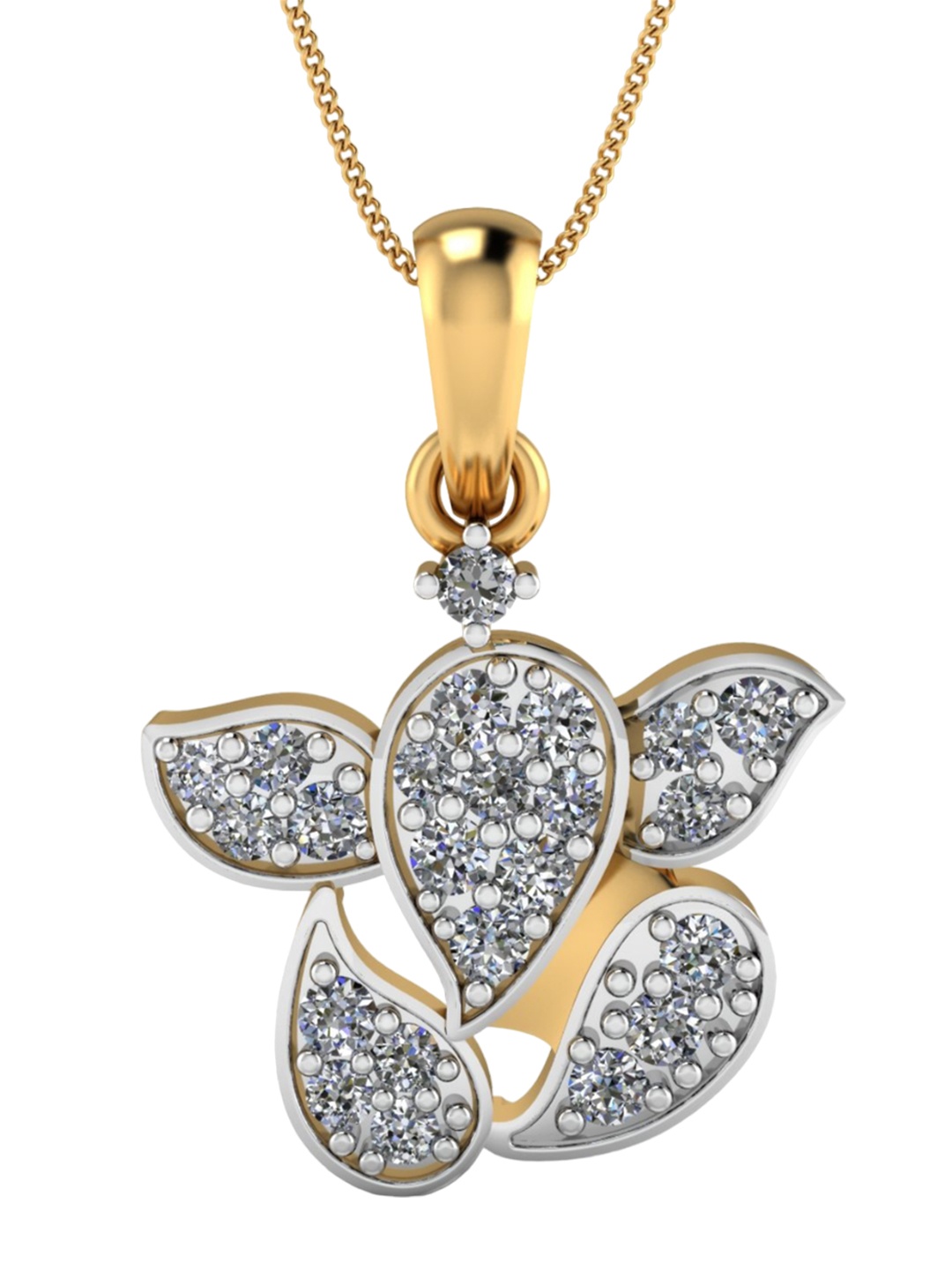 

KUBERBOX Pave Ganesha 18KT Gold Diamond-Studded Pendant-1.49gm