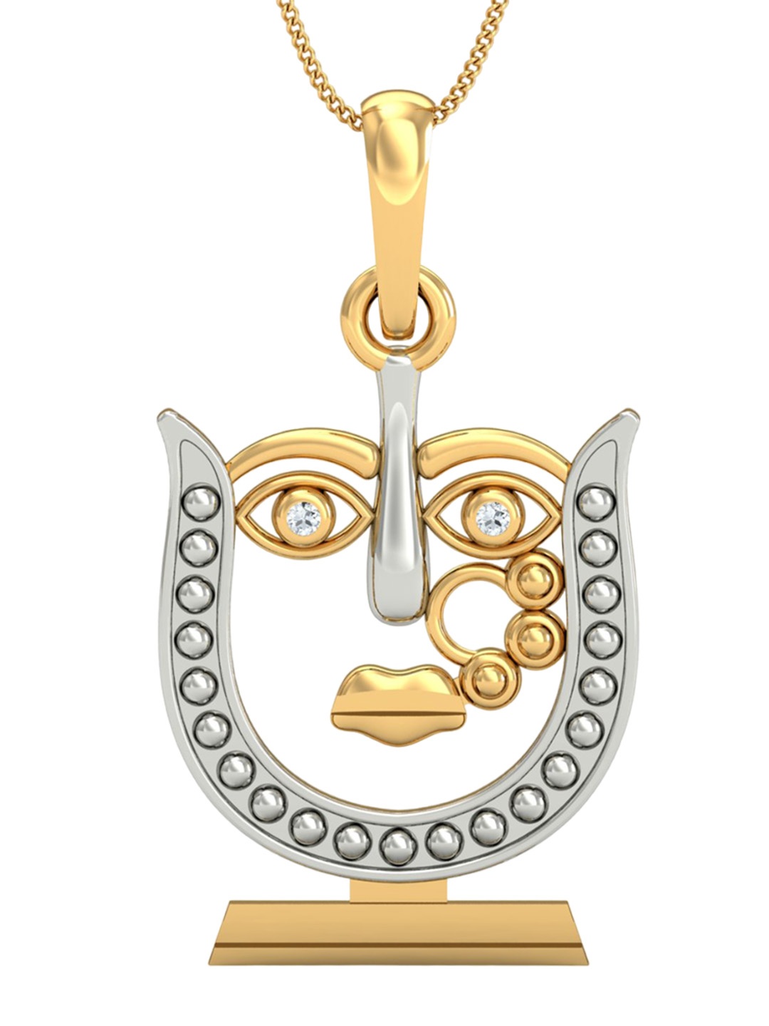 

KUBERBOX 18KT Gold Diamond-Studded Rani Sati Dadi Pendant-5.7gm