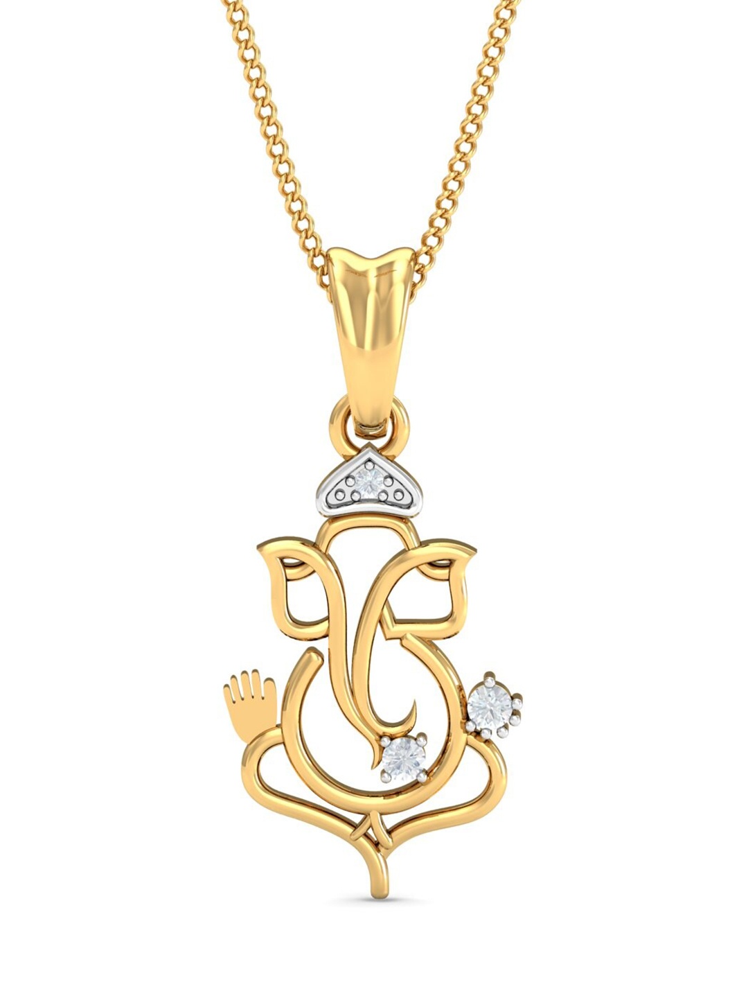 

KUBERBOX Lord Ganesha 18KT Gold Diamond-Studded Pendant - 0.95 gm