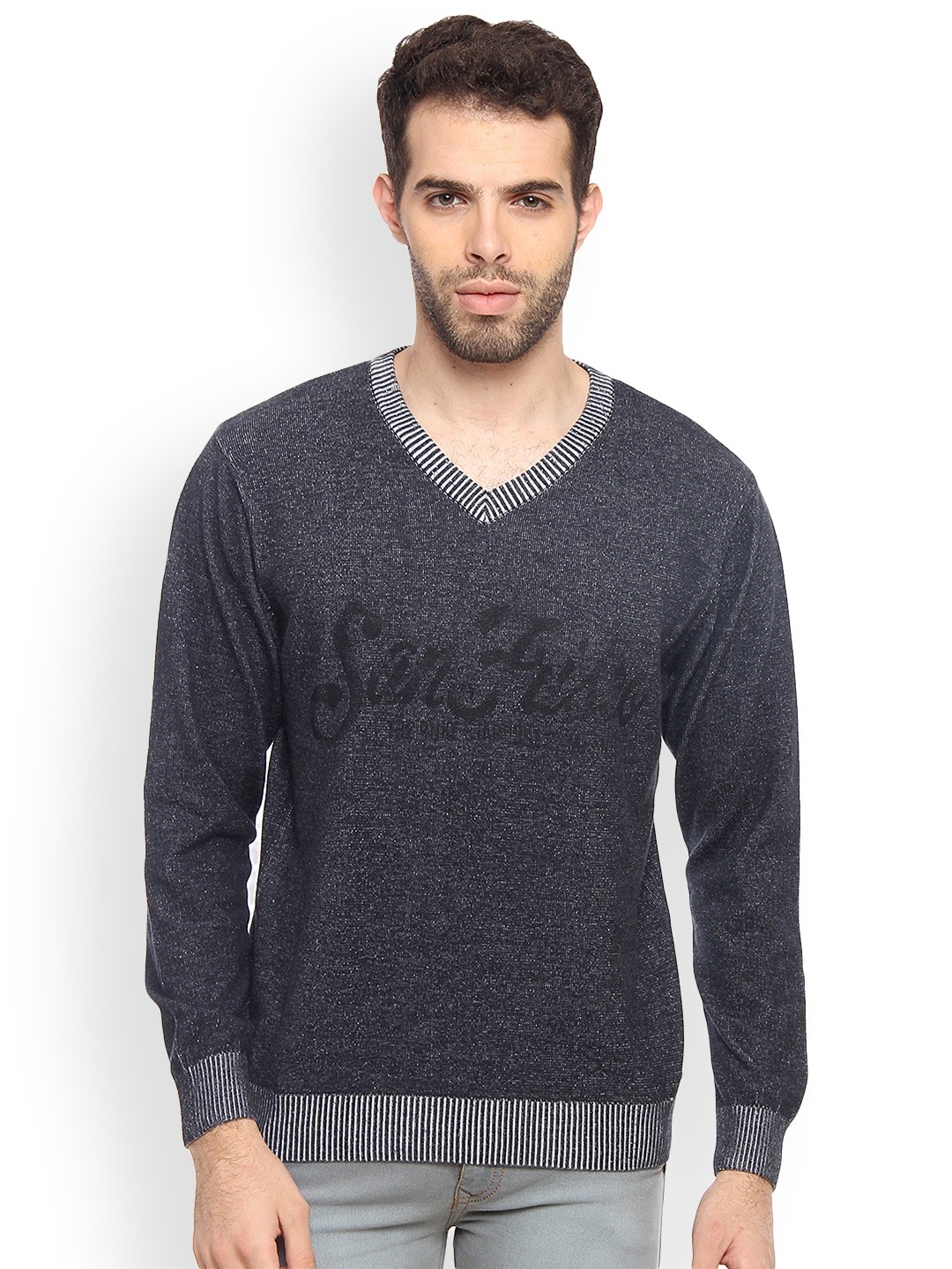

Duke Men Grey Printed Pullover