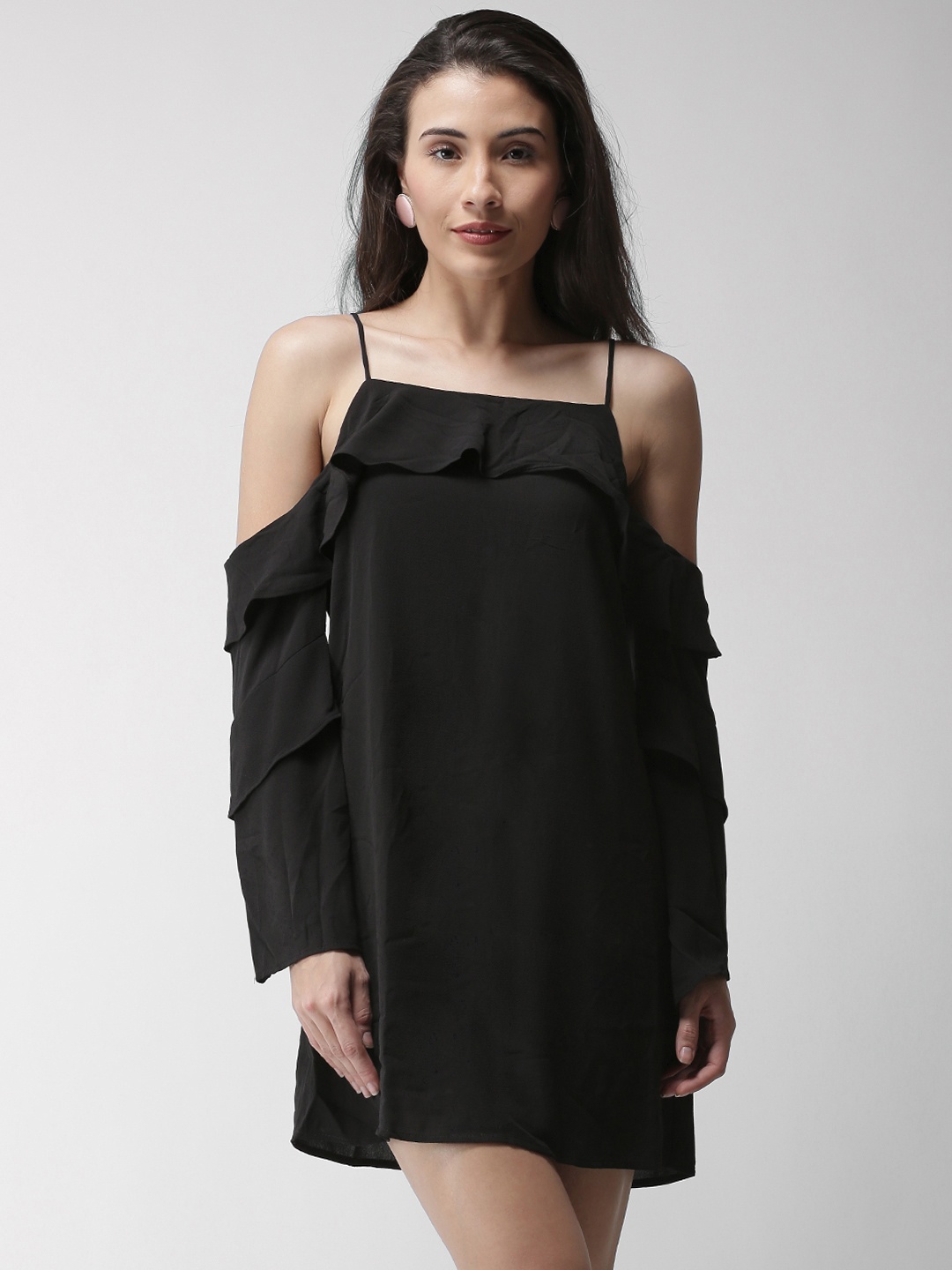 

FOREVER 21 Women Black Solid A-Line Dress