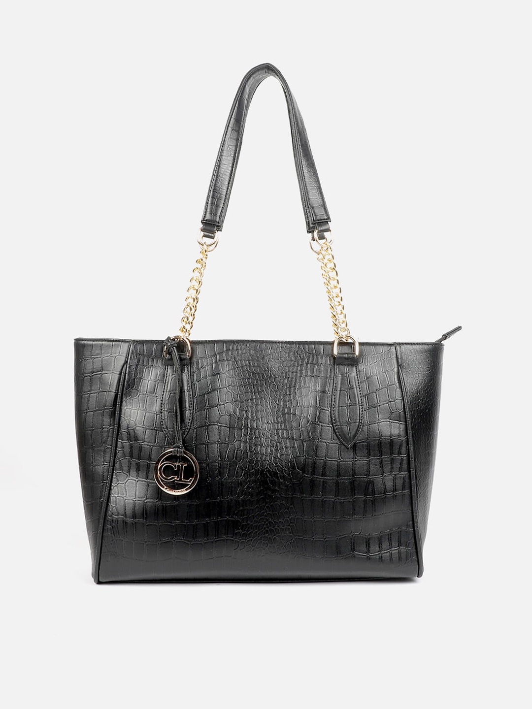 

Carlton London Textured Structured Shoulder Bag, Black