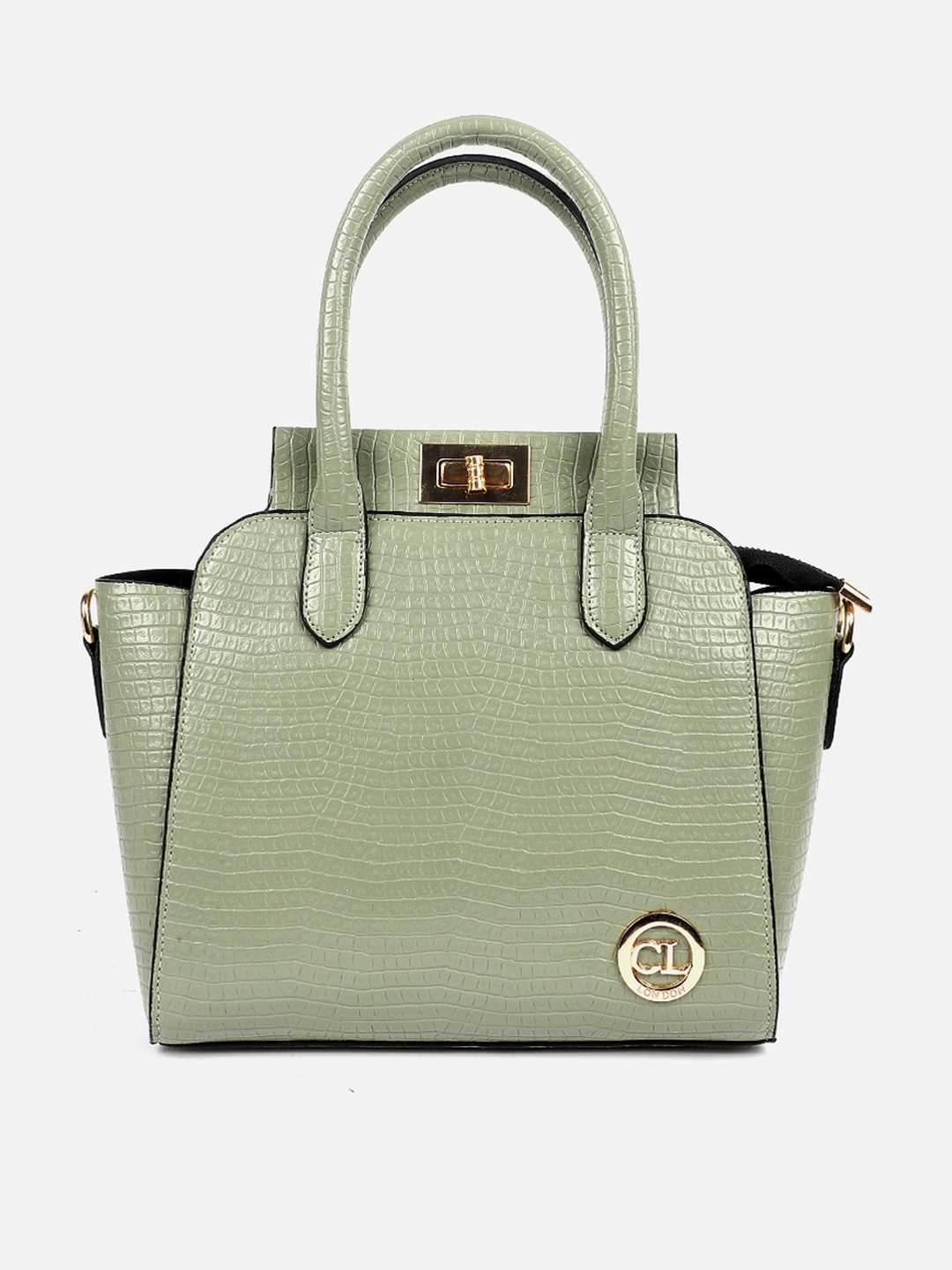 

Carlton London Textured Structured Handheld Bag, Green